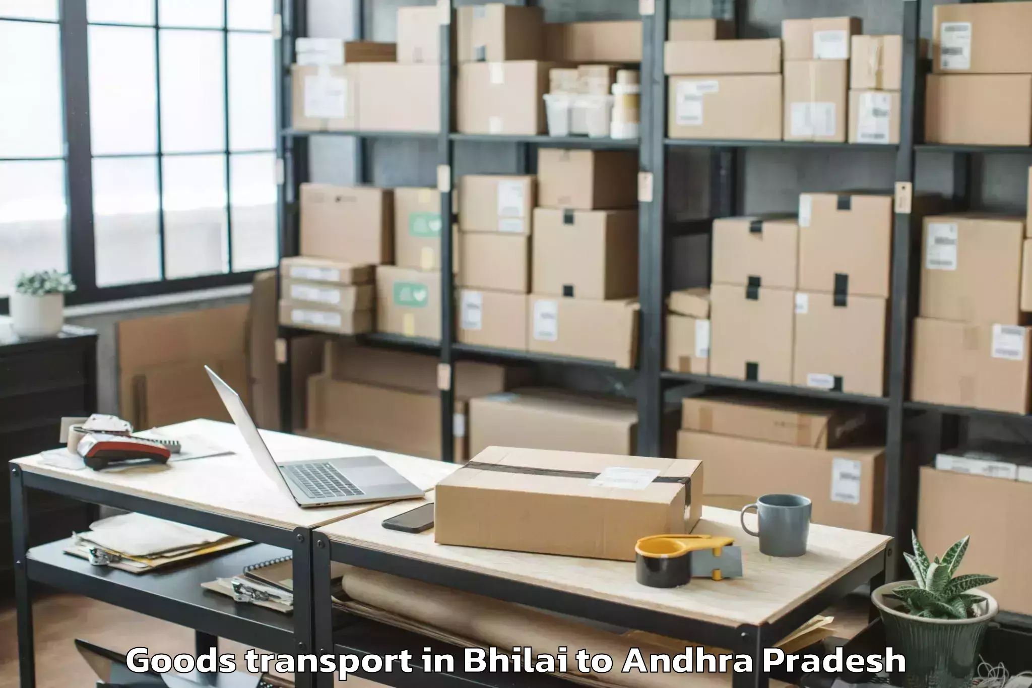 Reliable Bhilai to Nidamanur Goods Transport